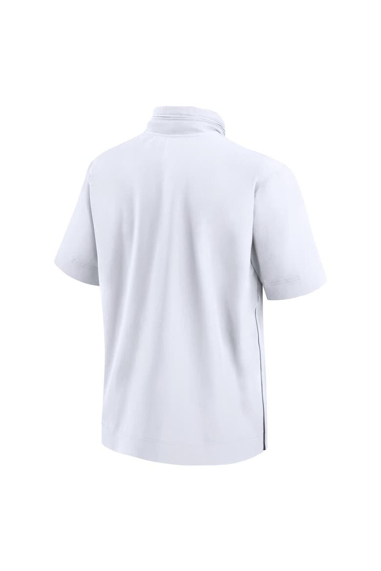 Men's Jordan Brand White Oklahoma Sooners 2024 Sideline Coach Short Sleeve Half-Zip Hoodie Jacket, Alternate, color, White