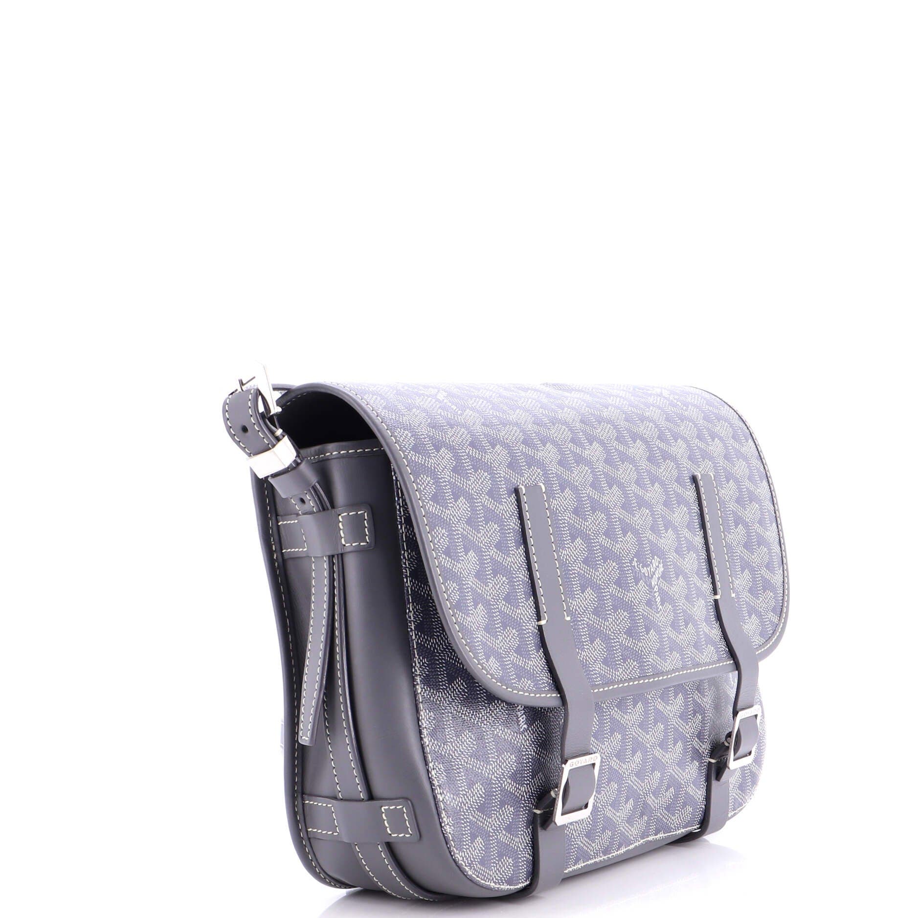 Pre-Owned Goyard Belvedere Messenger Bag Coated Canvas MM, Alternate, color, Gray