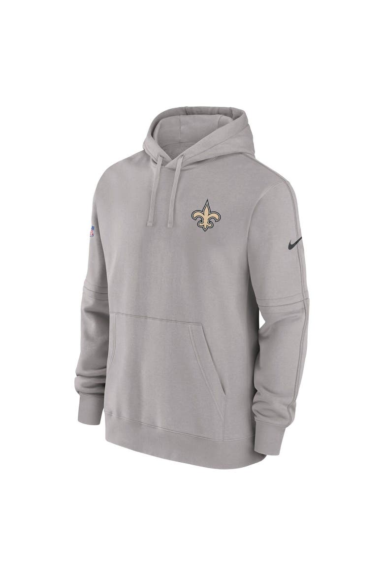 Men's Nike Gray New Orleans Saints Sideline Club Fleece Pullover Hoodie, Alternate, color, Gray
