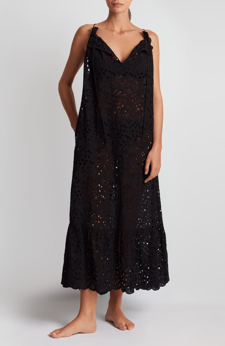 Lauren Ralph Lauren Embroidered Eyelet Cotton Cover-Up Dress, Main, color, 