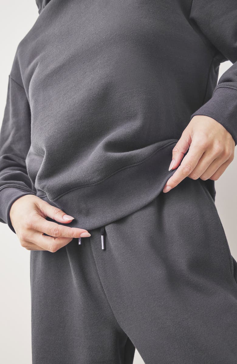 Splendid Laguna Lounge Cotton Hoodie, Alternate, color, Lead Black