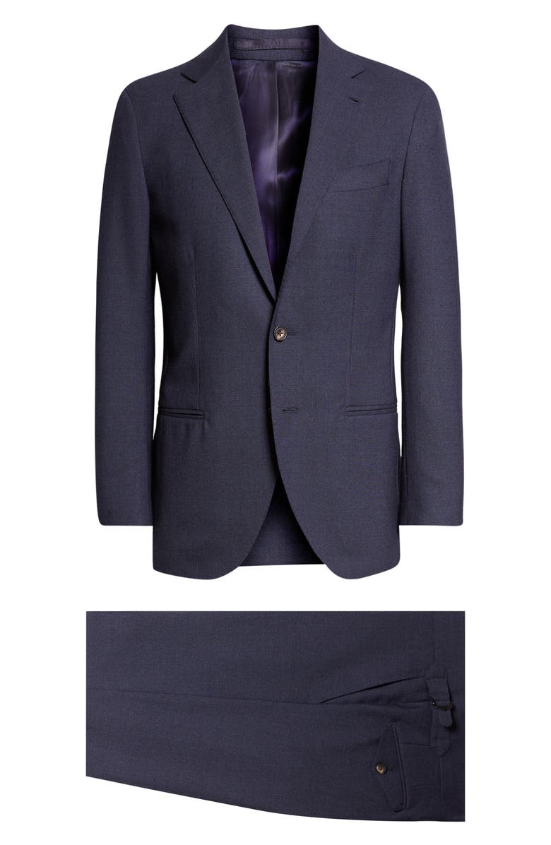 J. Mueser Waverly Indigo High Twist Virgin Wool Suit, Alternate, color, Slate Blue