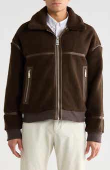 Noize Faux Leather Trim Bomber Jacket