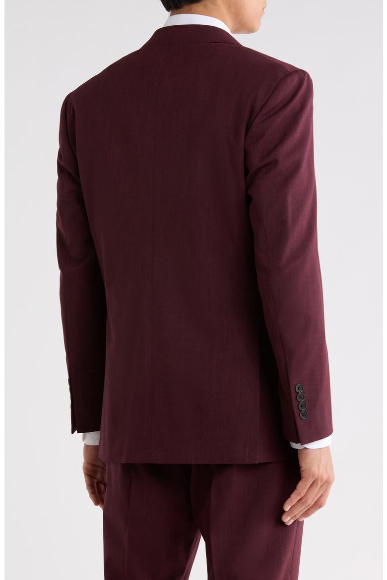 Wool Blend Suit Jacket, Alternate, color, DARK RED