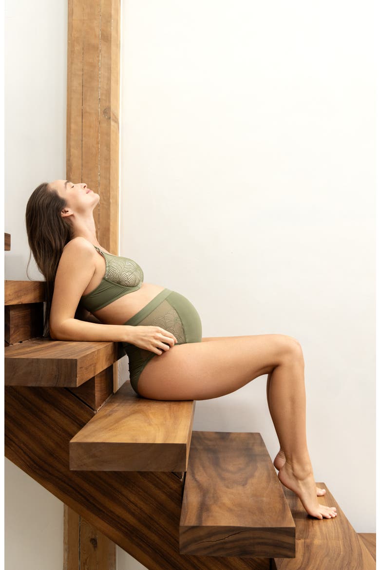 Dahlia Maternity/Nursing Bra, Alternate, color, KHAKI
