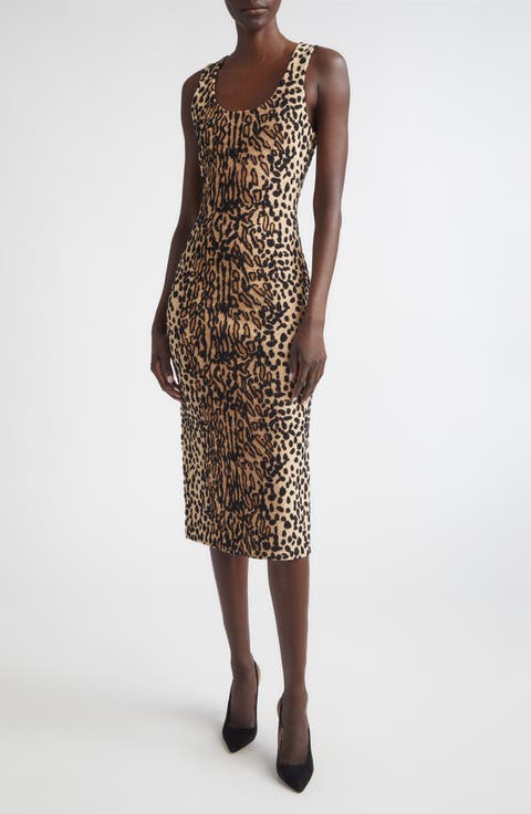 Leopard Jacquard Knit Dress