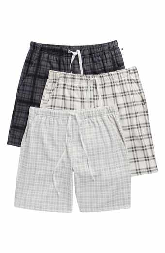 3-Pack Plaid Minky Fleece Lounge Shorts