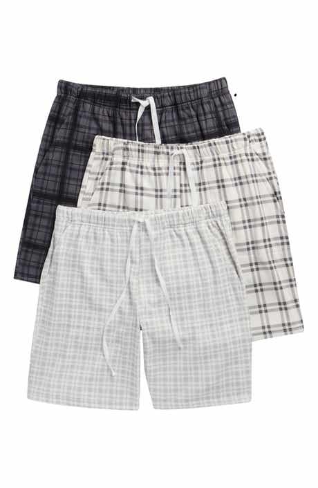 3-Pack Plaid Minky Fleece Lounge Shorts