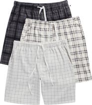 GEOFFREY BEENE 3-Pack Plaid Minky Fleece Lounge Shorts
