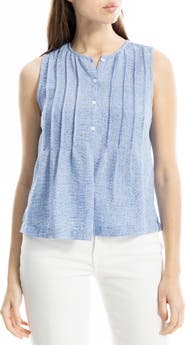 MAX STUDIO Crinkle Pintuck Top