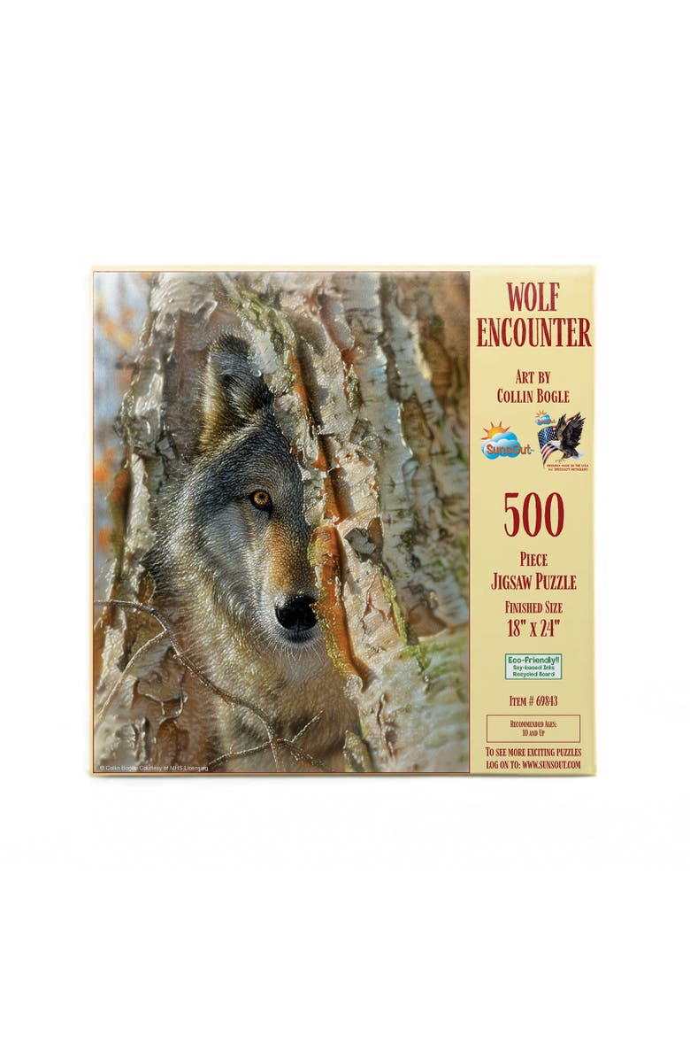Sunsout Wolf Encounter 500 piece Jigsaw Puzzle for Adults, Alternate, color, Multicolor