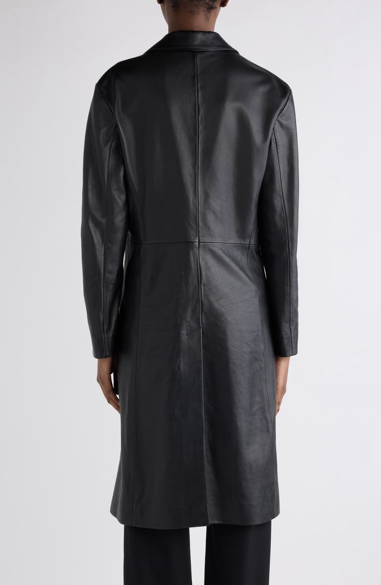 Balenciaga Fitted Leather Coat, Alternate, color, 1000 Black