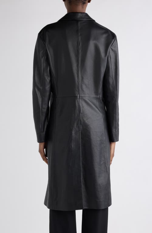 Balenciaga Button-fastening Leather Coat In Black