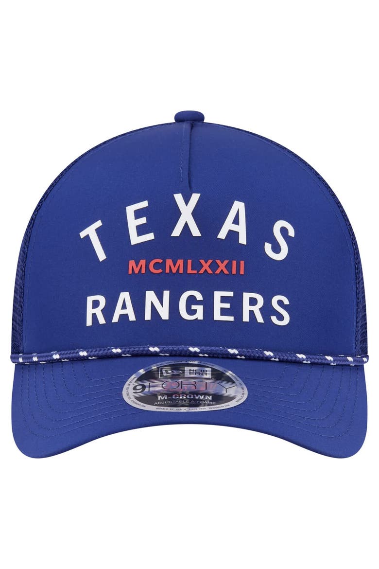 Men's New Era  Royal Texas Rangers Minimalist 9FORTY A-Frame Adjustable Hat, Alternate, color, Royal
