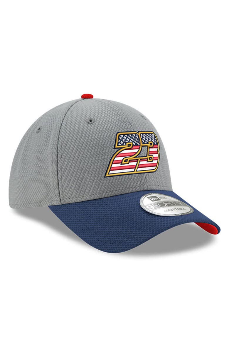 Men's New Era  Gray/Navy Bubba Wallace Salute 9FORTY Adjustable Hat, Alternate, color, Gray