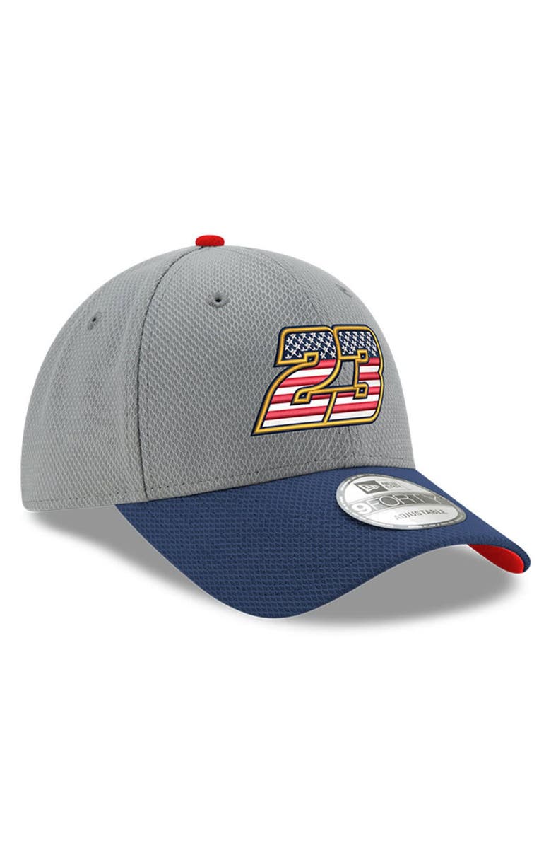 New Era Men's New Era Gray/Navy Bubba Wallace Salute 9FORTY Adjustable Hat, Alternate, color, Gray