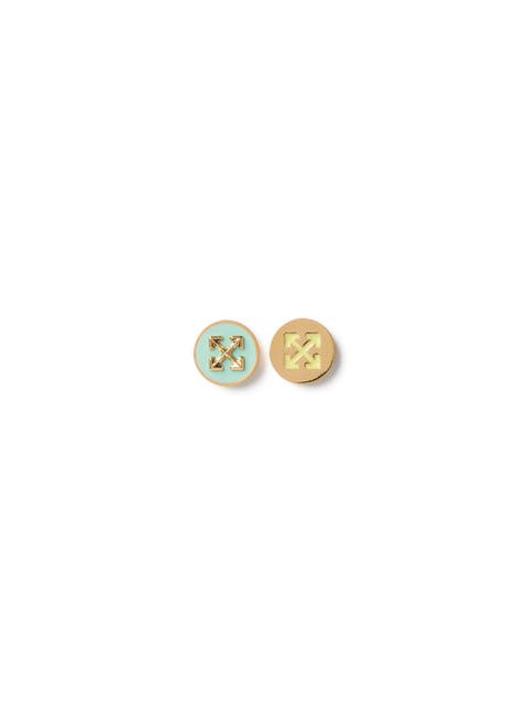 Women's Gold Arrow Button Studs Earrings