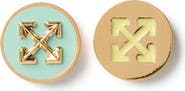 OFF WHITE Women's Gold Arrow Button Studs Earrings