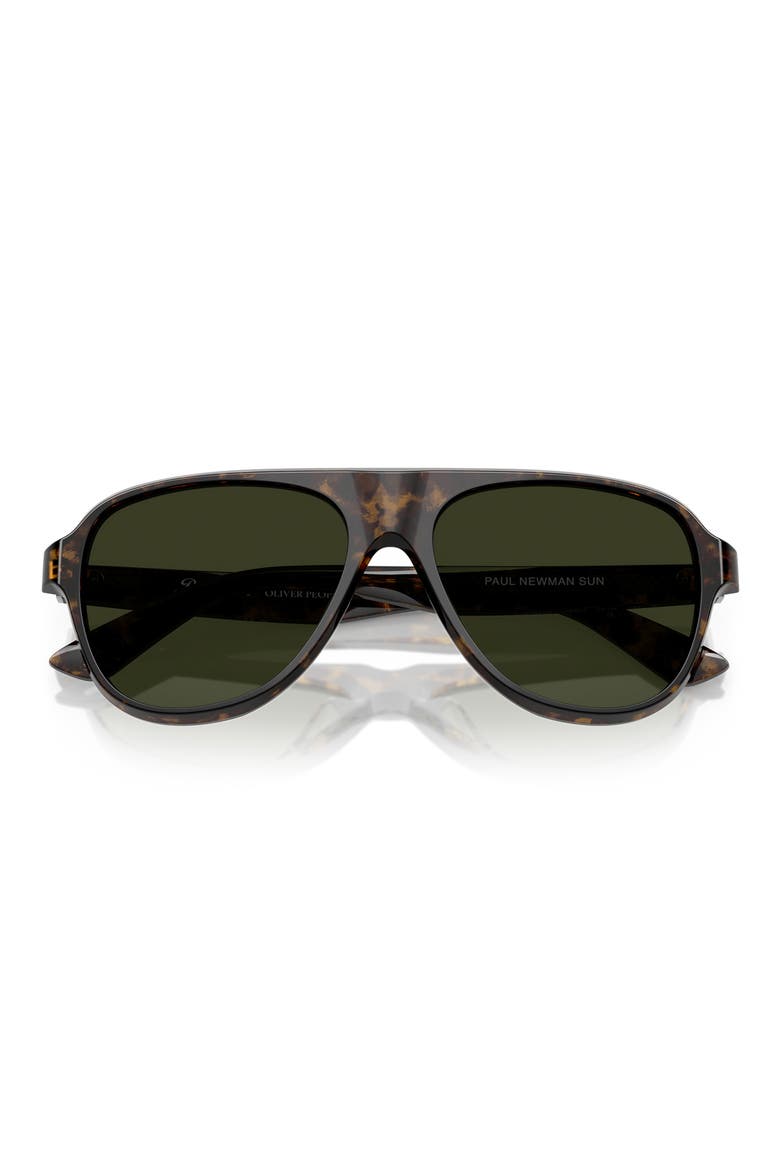 57mm Paul Newman Polarized Shield Sunglasses, Alternate, color, WALNUT TORTOISE / G-15 POLAR