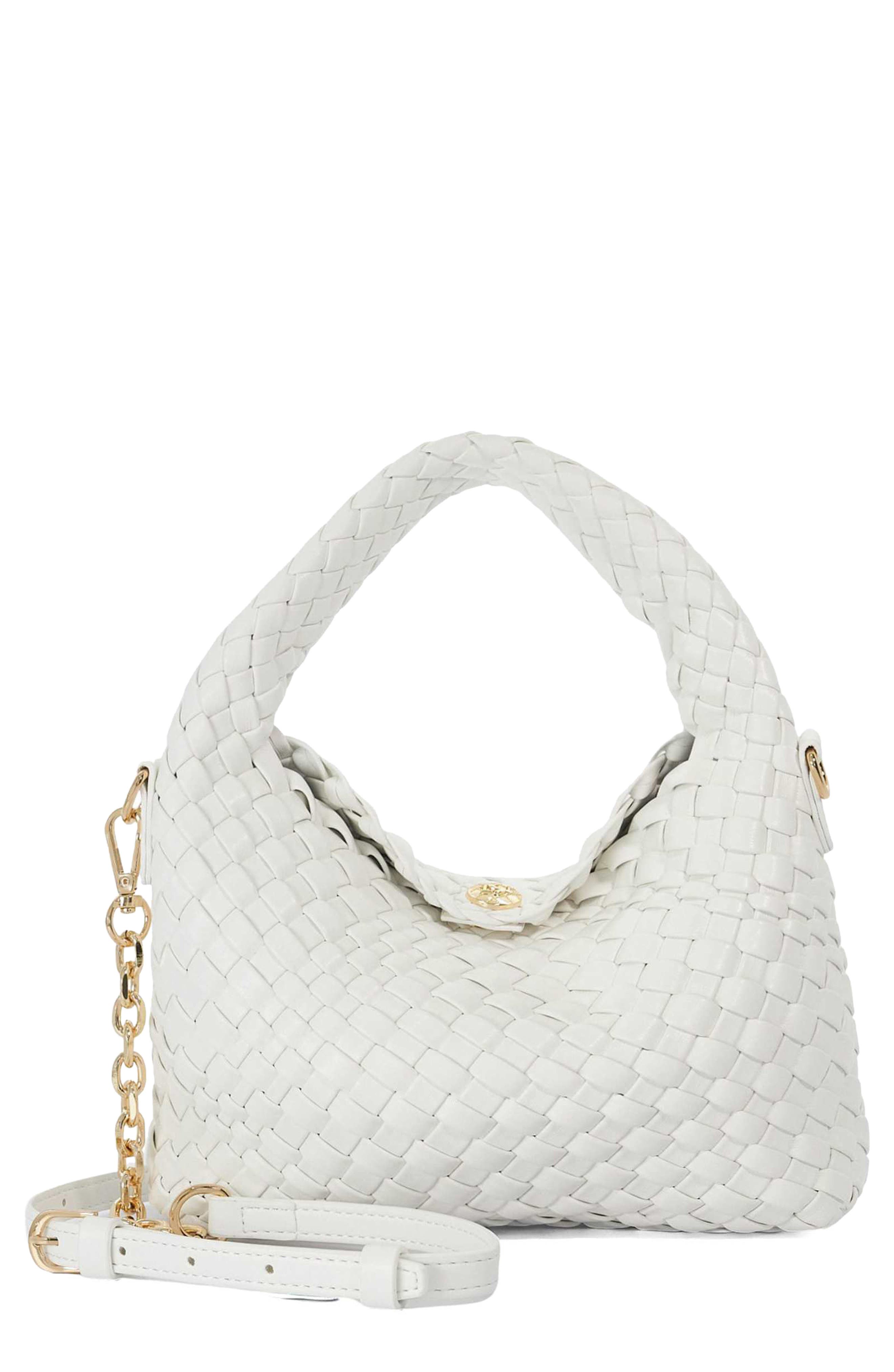 Dune London Dinkydeliberate Woven Top Handle Bag, Main, color, White