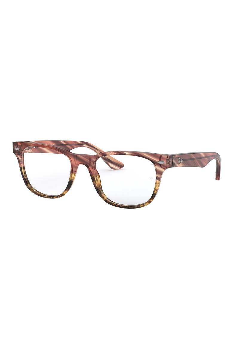 53mm Square Optical Glasses, Alternate, color, BEIGE HAVANA