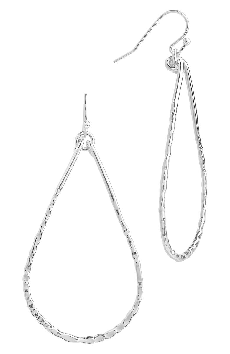 Sterling Forever Hammered Teardrop Earrings, Alternate, color, 