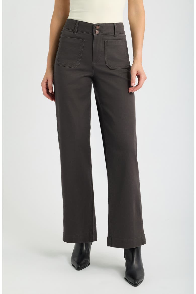 Emma Patch Pocket High Waist Wide Leg Pants, Main, color, ESPRESSO