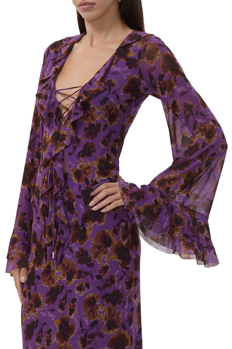 Cadence Floral Ruffle Top, Alternate, color, VIOLET HAZE FLORAL