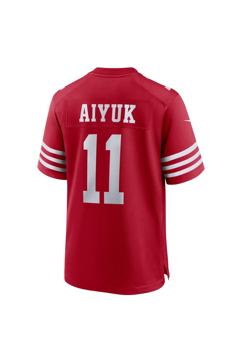 Men's Nike Brandon Aiyuk Scarlet San Francisco 49ers Team Player Game Jersey, Alternate, color, Scarlet