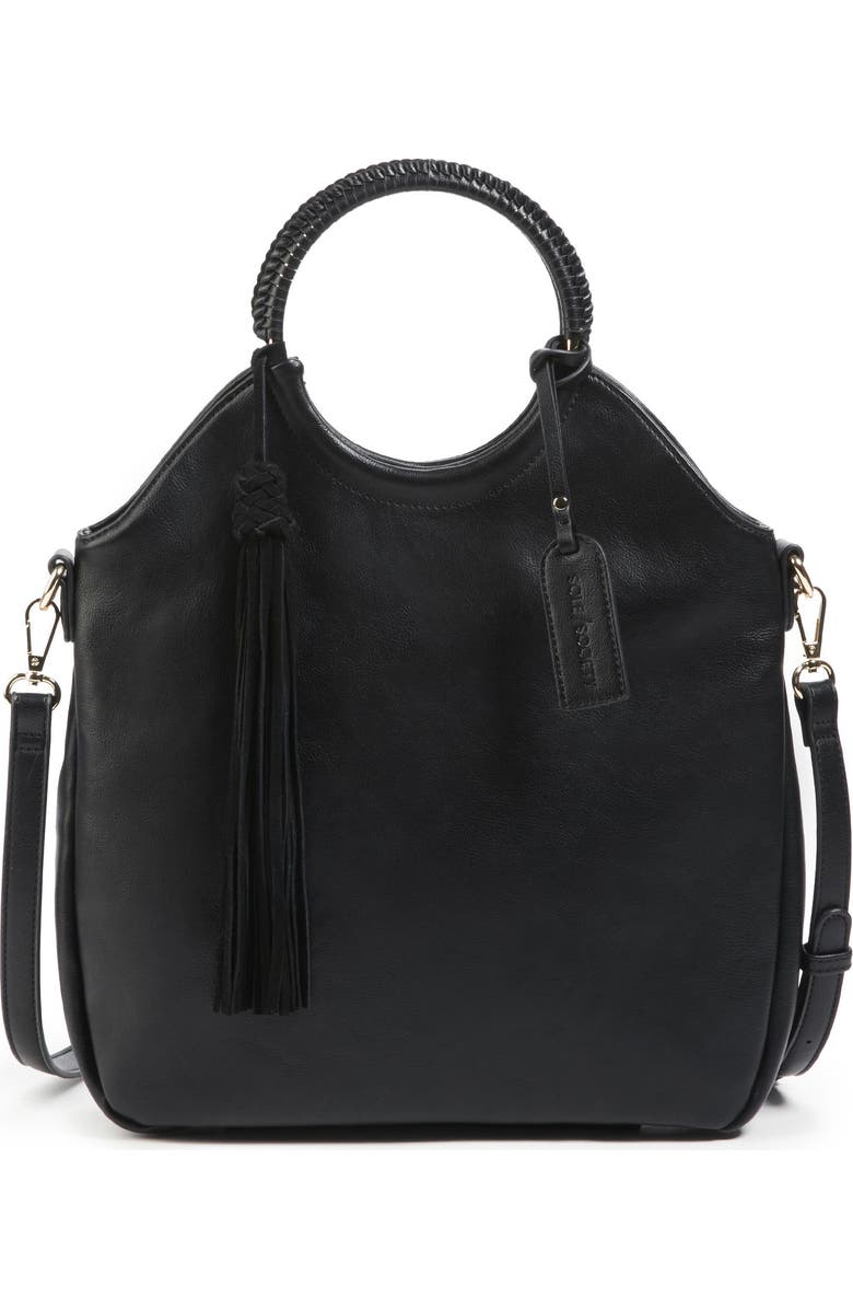 Sole Society Faux Leather Bracelet Bag, Main, color,