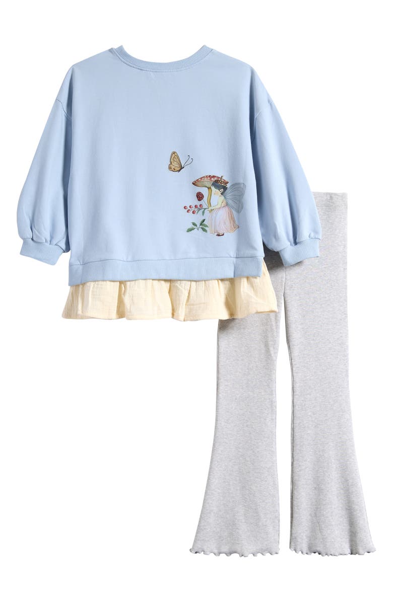NEXT Kids' Fairy Graphic Sweatshirt & Flare Leggings Set, Alternate, color, Blue