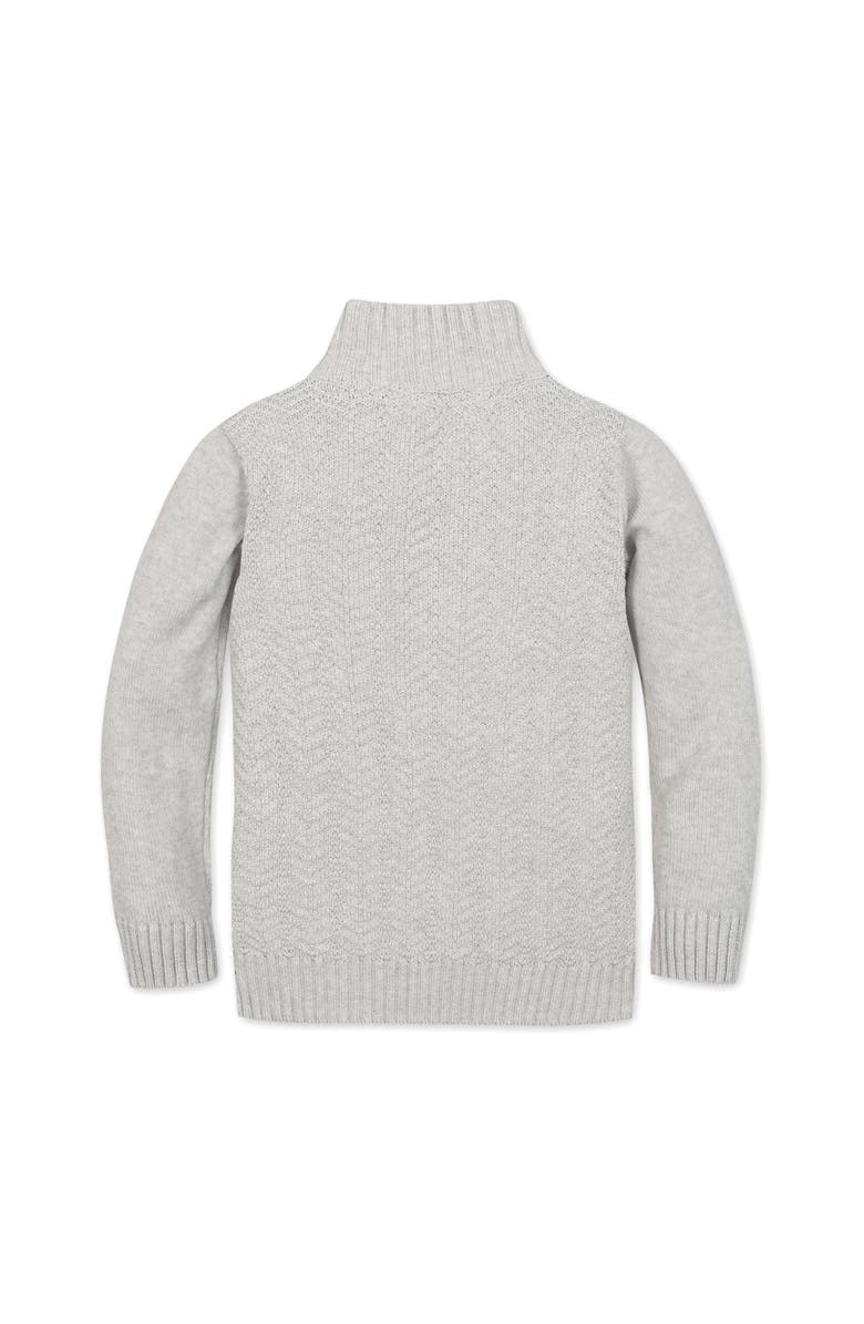 Hope & Henry Kids' Organic Long Sleeve Half Zip Cable Pullover Sweater, Alternate, color, Light Gray Heather Chevron