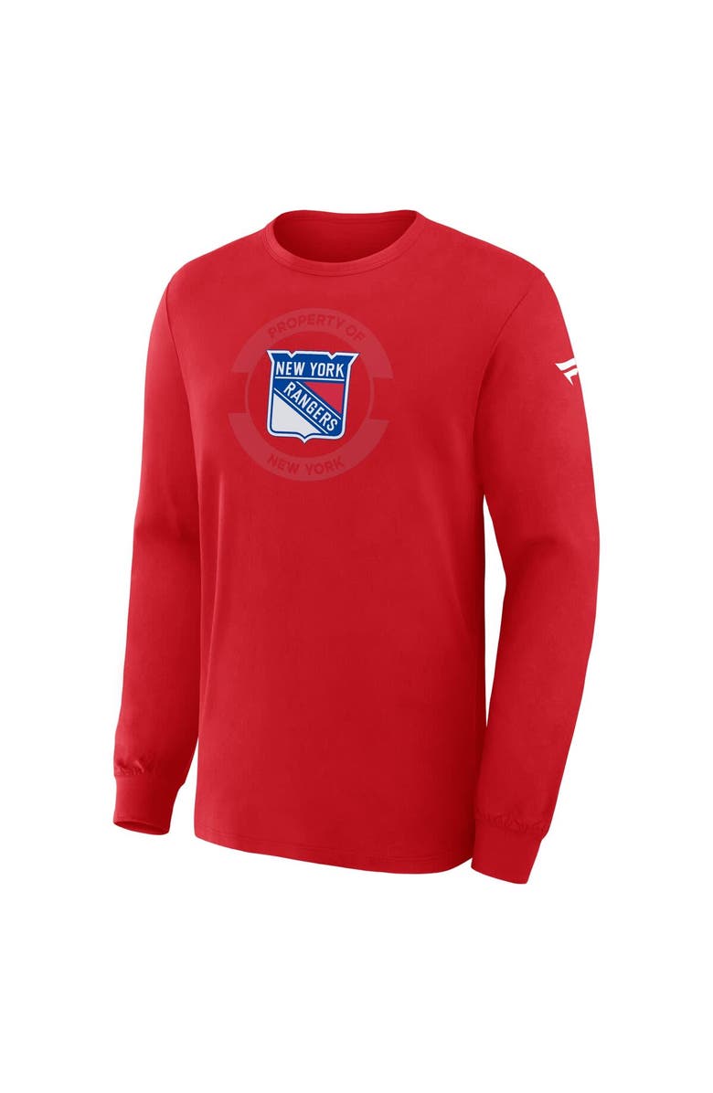 FANATICS Men's Fanatics Red New York Rangers Authentic Pro Property Of Practice Long Sleeve T-Shirt, Alternate, color, Red