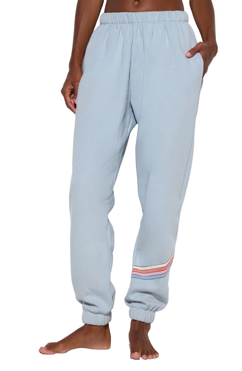 Spiritual Gangster Grateful Portia Cotton Sweatpants, Main, color, Ice Blue