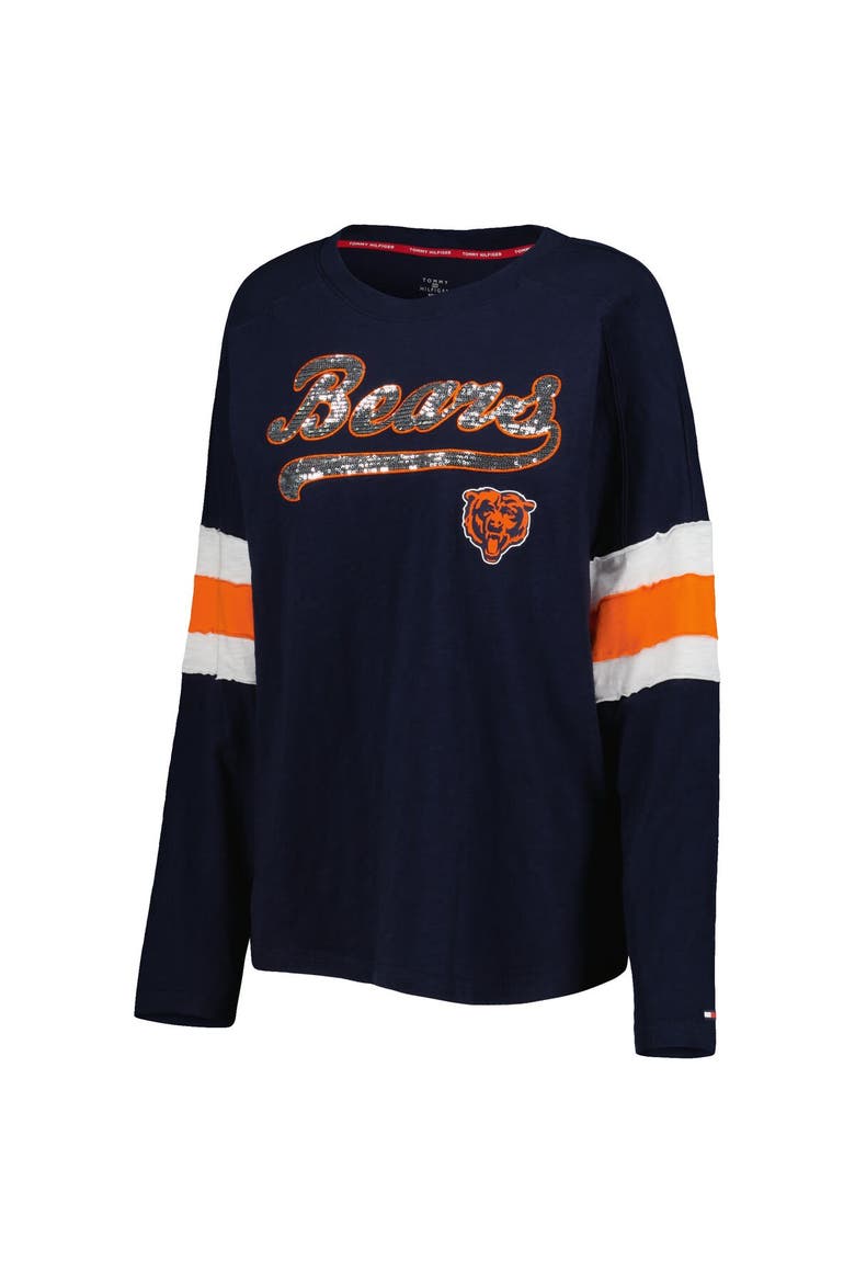 Women's Tommy Hilfiger Navy Chicago Bears Justine Long Sleeve Tunic T-Shirt, Alternate, color, Navy