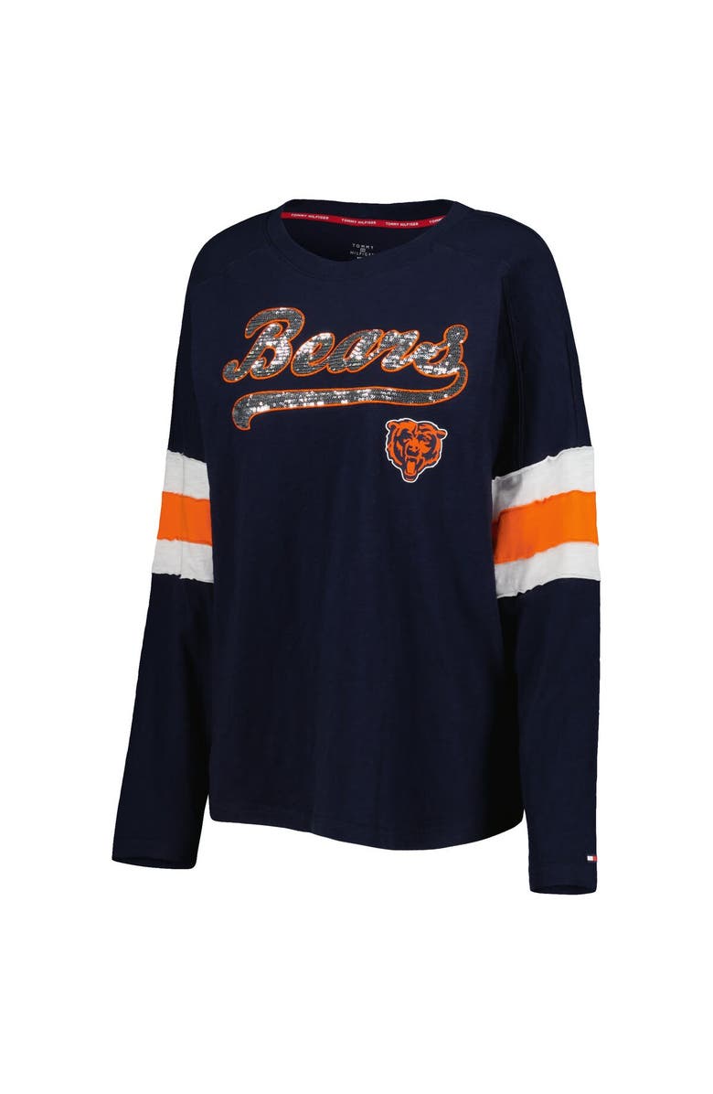 Tommy Hilfiger Women's Tommy Hilfiger Navy Chicago Bears Justine Long Sleeve Tunic T-Shirt, Alternate, color, 