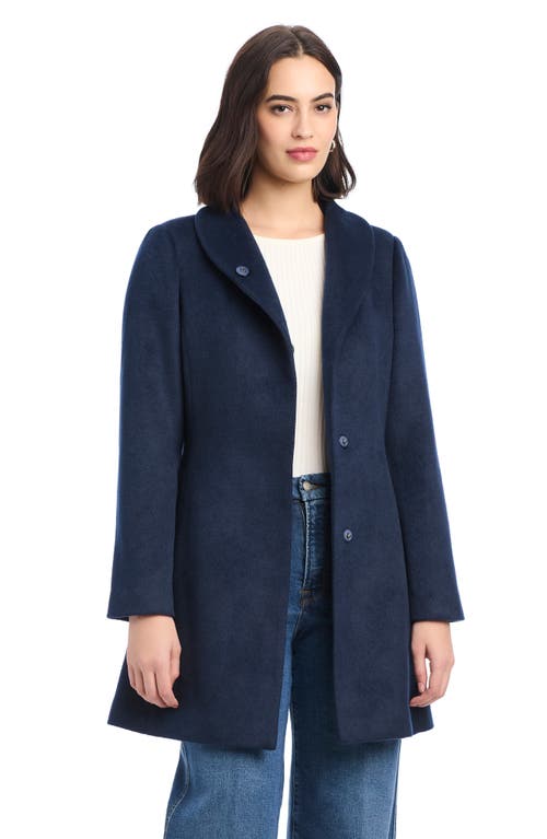 Kate Spade New York High Neck Belted Coat In Blue