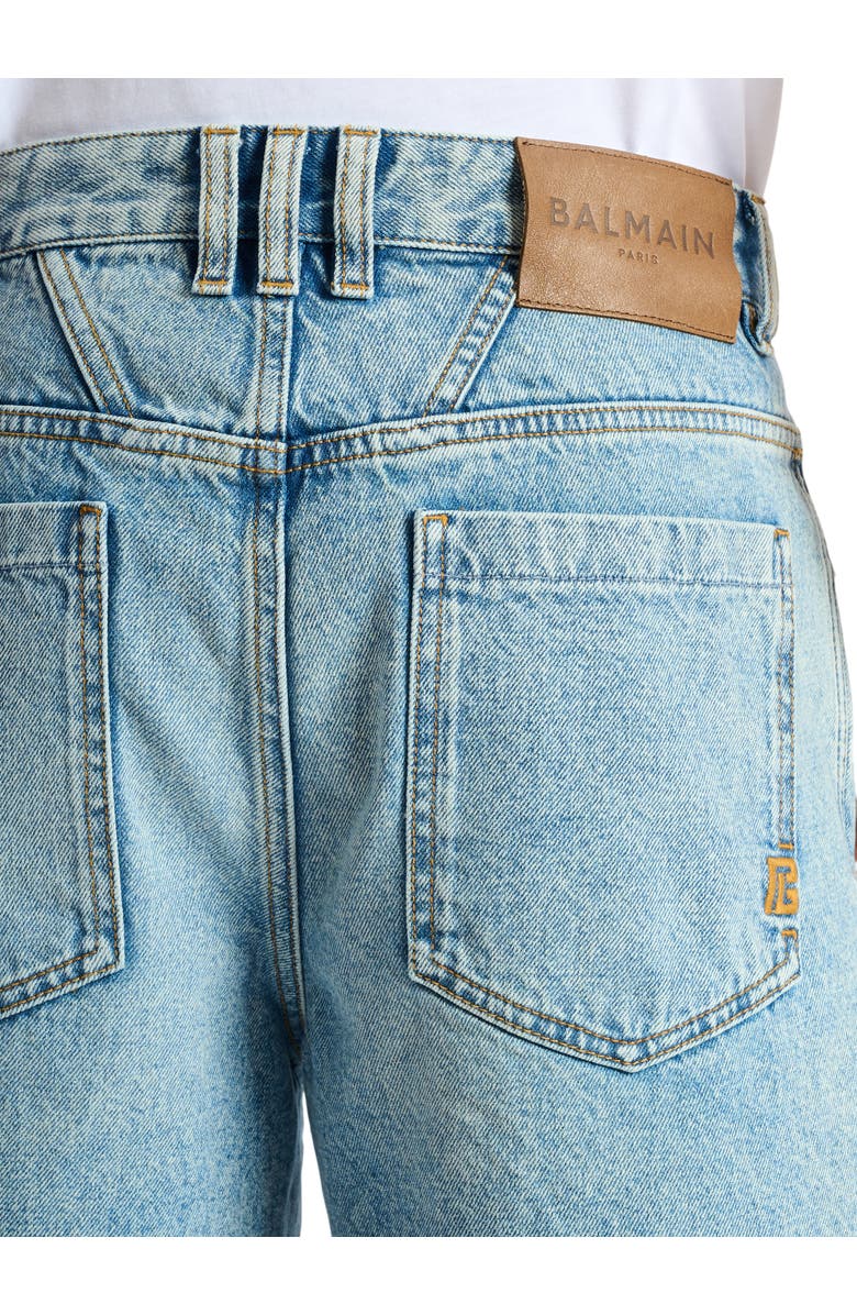Balmain Light blue denim Bermuda shorts, Alternate, color, Blue