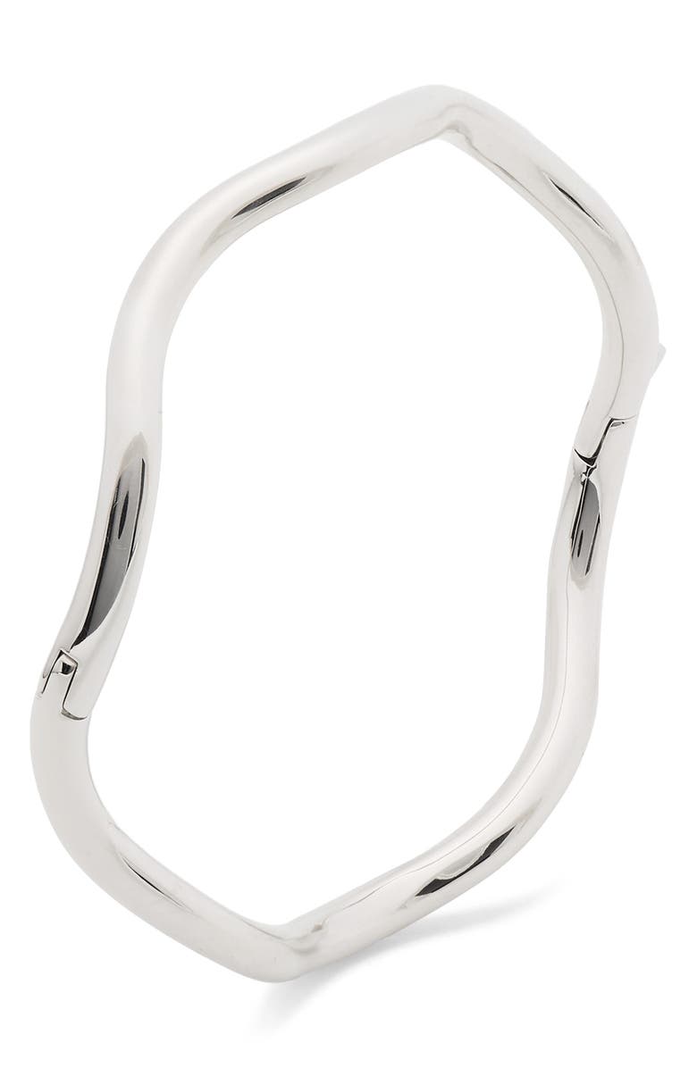 Kate Spade New York wave thin bangle bracelet, Alternate, color, Silver