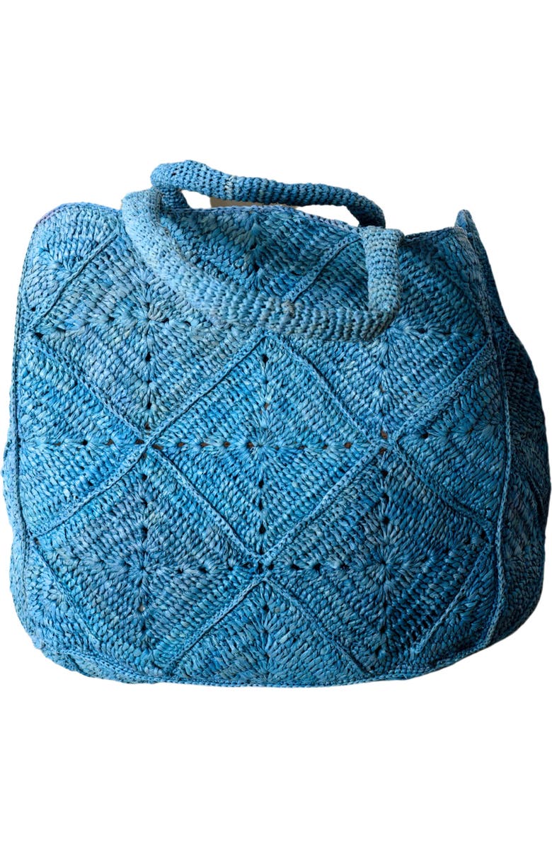 Zanatany Concepts Nico Raffia Tote Bag, Main, color, Blue Jeans