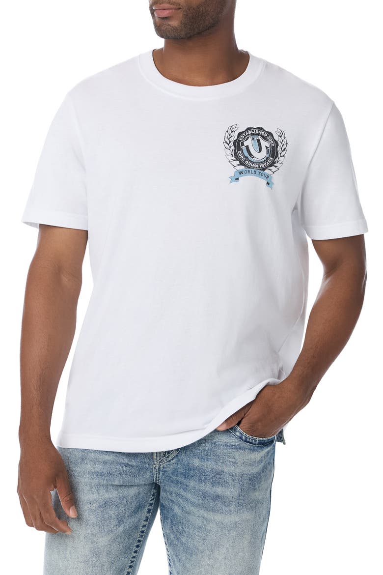 Crest Graphic T-Shirt, Main, color, OPTIC WHITE