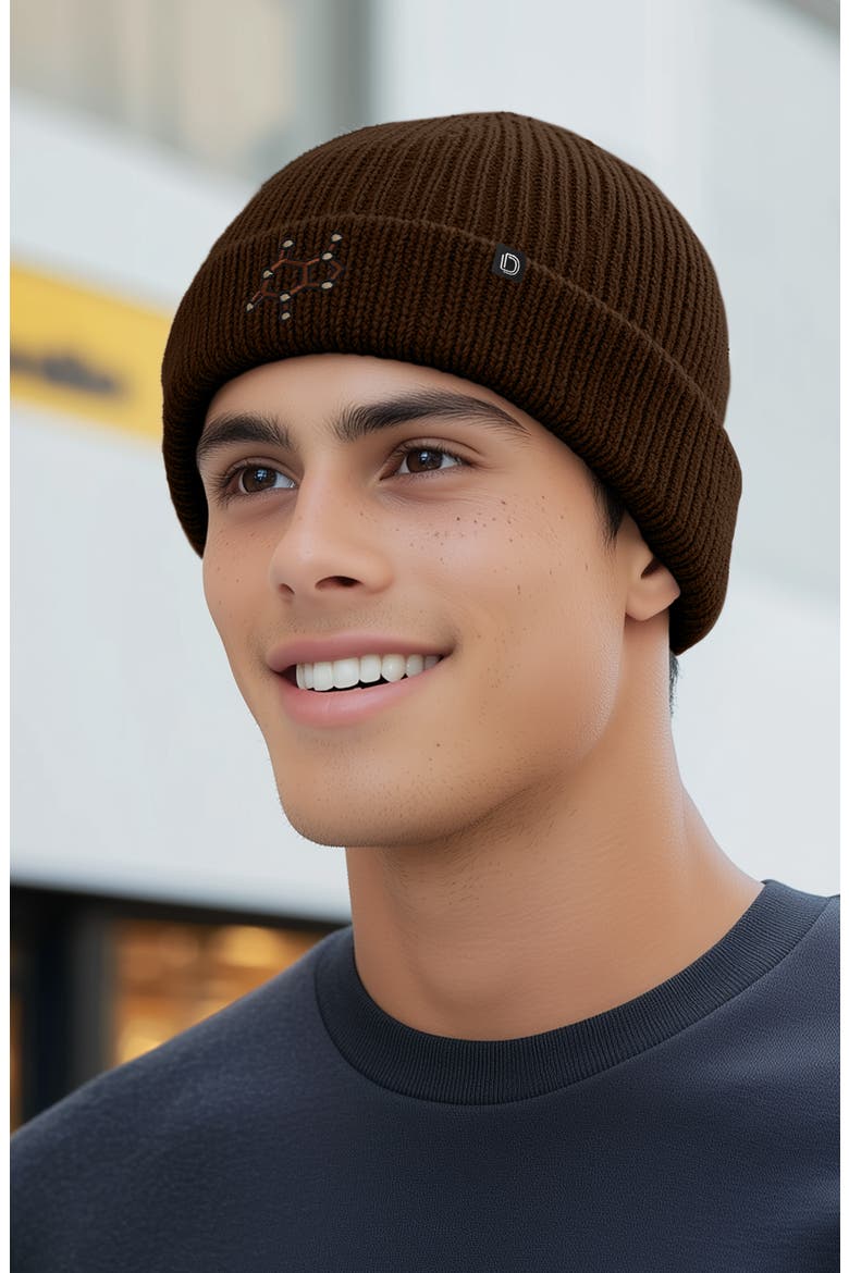 Molecule Beanie, Alternate, color, Brown