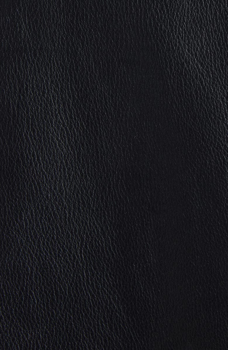 Balenciaga Logo Leather Shirt Jacket, Alternate, color, 1000 Black