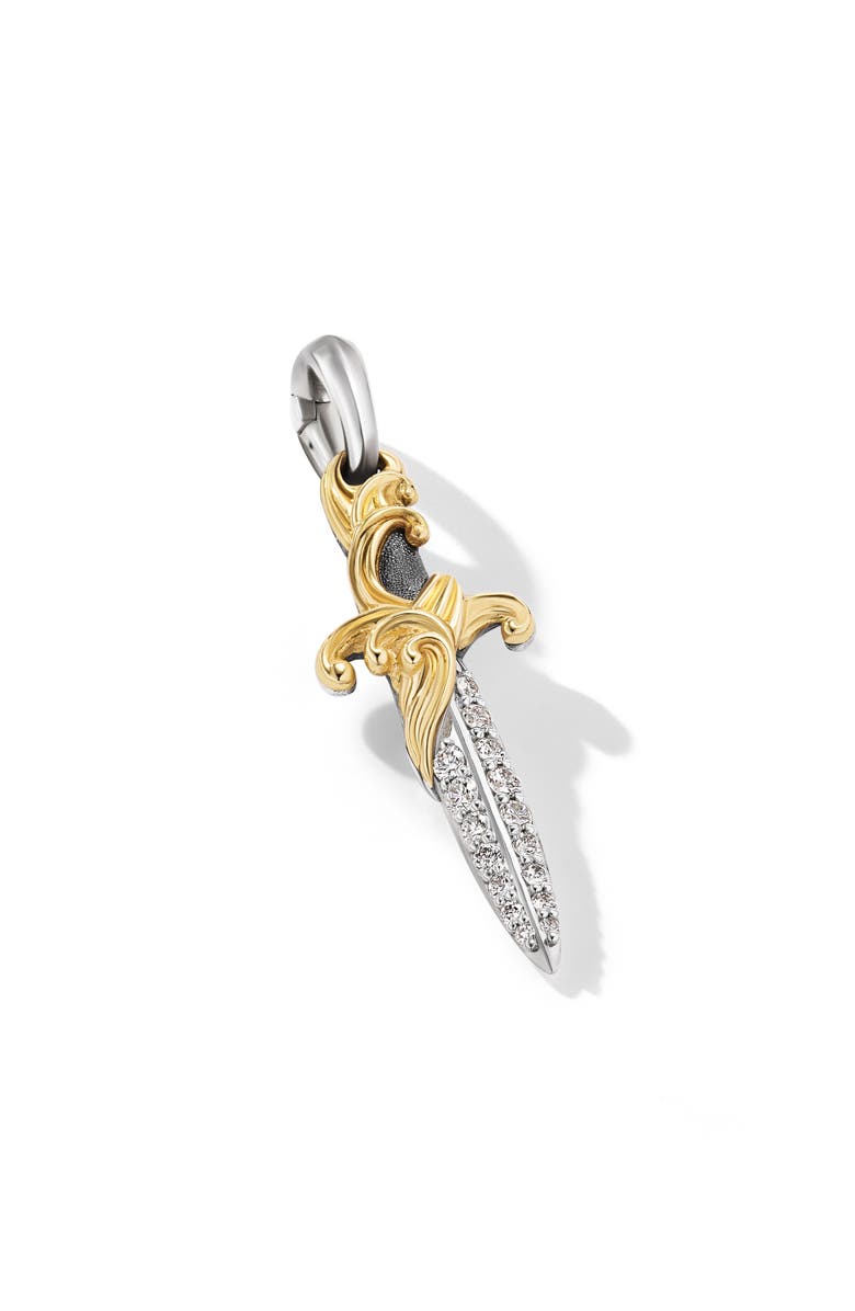 David Yurman XS Waves Dagger Enhancer with Pavé Diamonds, Alternate, color, Sterling Silver/ Yellow Gold