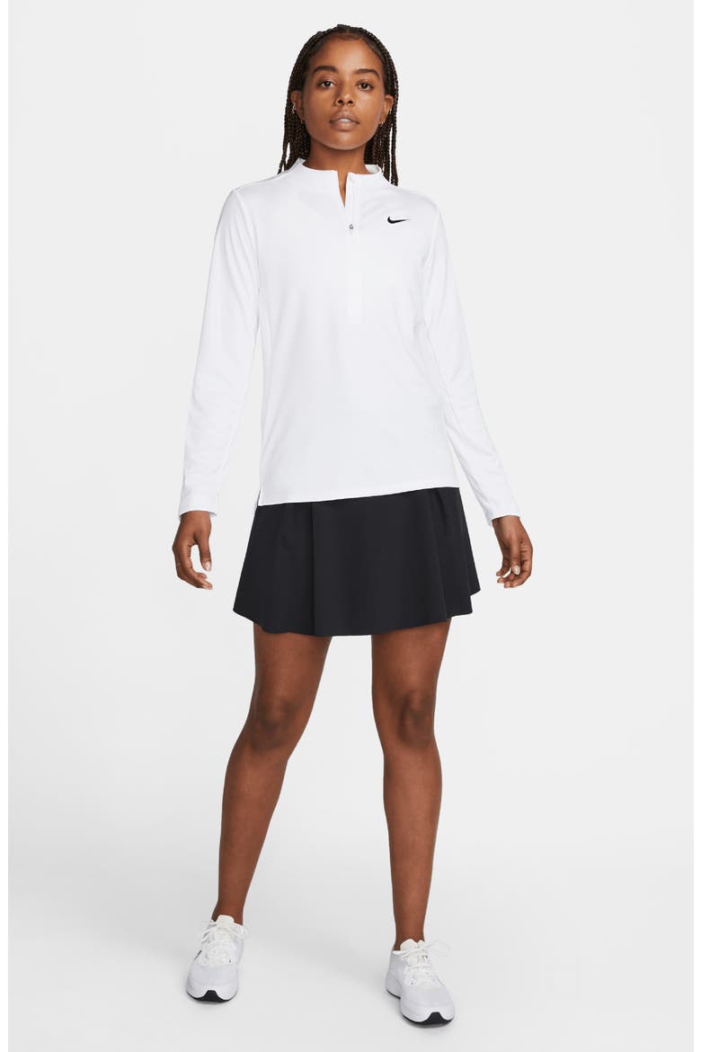 Dri-FIT UV Advantage Half Zip Pullover, Alternate, color, WHITE/ BLACK