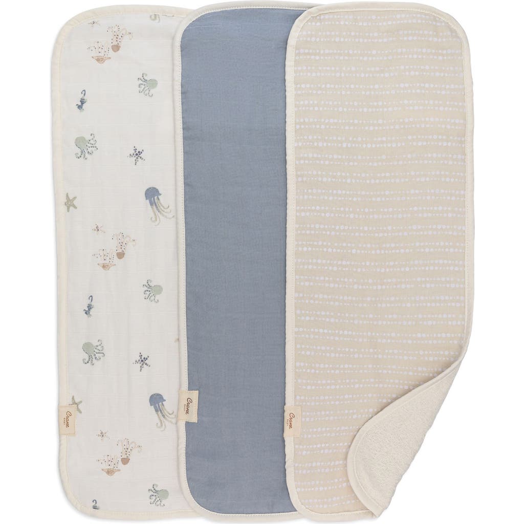 CRANE BABY 3-Pack Cotton Baby Burp Cloth Set in Blue  product
