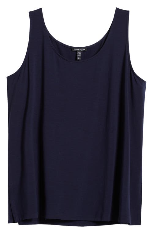 Eileen Fisher Scoop Neck Tank In Ink
