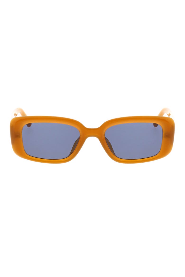 51mm Slim Rectangle Sunglasses, Main, color, CURRY / SMOKEY BLUE SOLID