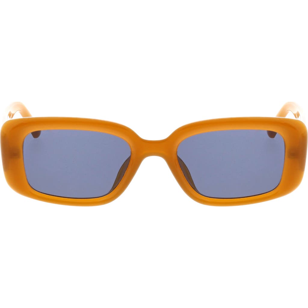 Roxy 51mm Slim Rectangle Sunglasses In Curry/smokey Blue Solid
