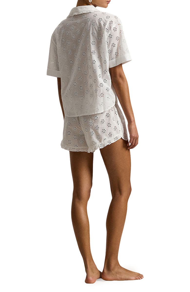 Polo Ralph Lauren Cotton Eyelet Short Pajamas, Alternate, color, White Cloud